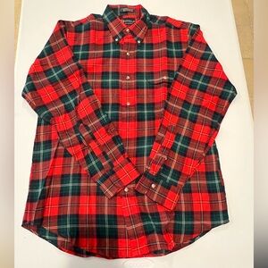 Viyella Men's Flannel Shirt Wool Blend, Plaid, Button-Up red Green M NWOT
